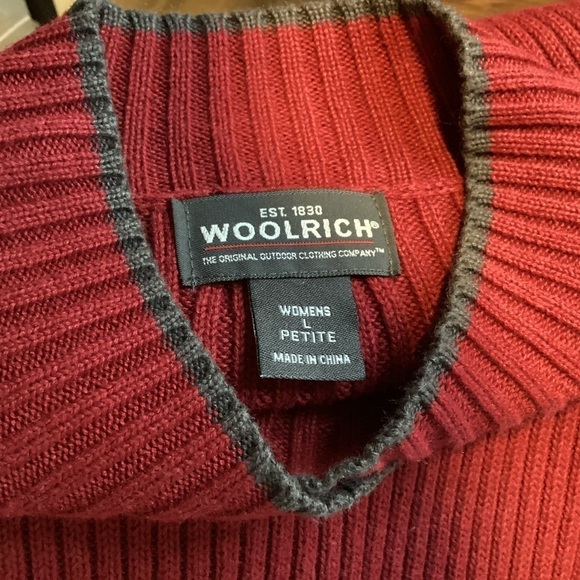 Women’s Woolrich Red Ribbed Knit Ramie Cotton Blend Sweater Size Large Petite - Picture 4 of 7